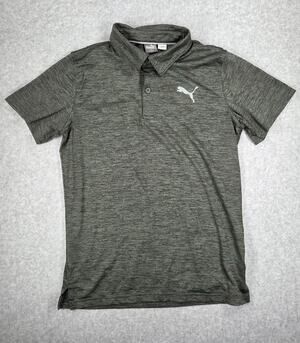 Puma Boys Youth Large L (14-16) Performance Golf Polo Shirt Heathern Gray